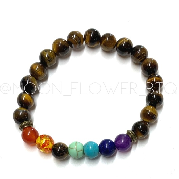 Tiger Eye 7 Chakra Bracelet - Picture 4 of 11